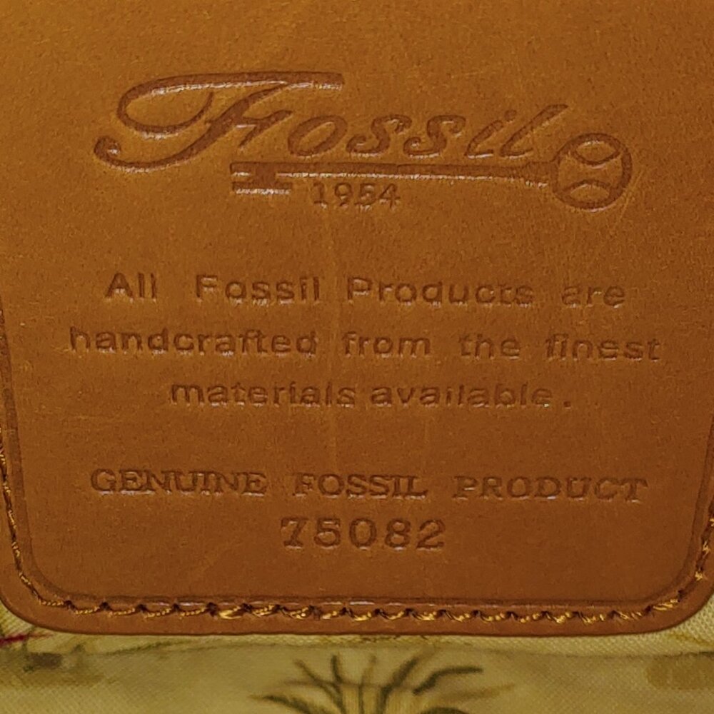 Fossil Basket Wave Woven Leather Handle Purse - Picture 3 of 12